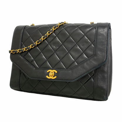 Chanel Shoulder Bag Diana Lambskin Black Gold