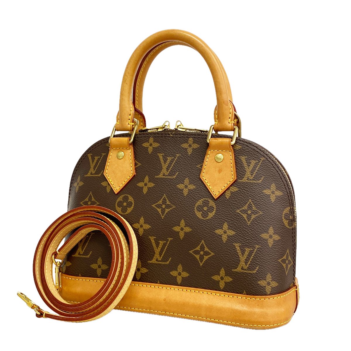 Louis Vuitton Handbag Monogram Alma BB Brown 2-Way Bag