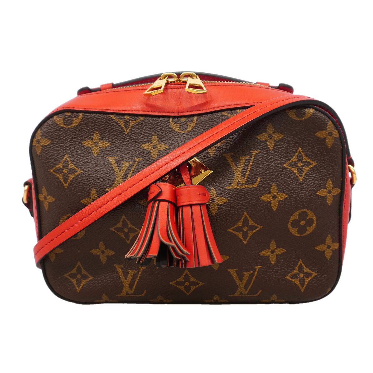 Louis Vuitton Shoulder Bag Monogram Saintonge Brown Coquelicot