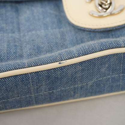 Chanel Shoulder Bag Choco Bar Denim Blue Silver — view 6