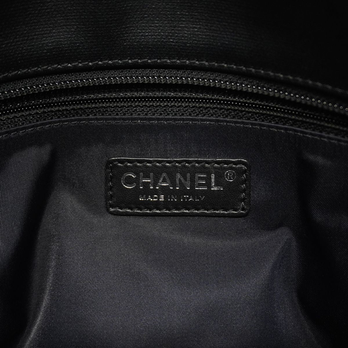 Chanel Tote Bag Paris Biarritz Canvas Black Silver — view 5