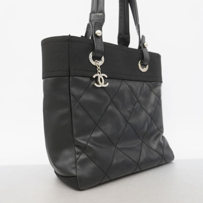 Chanel Tote Bag Paris Biarritz Canvas Black Silver — view 2