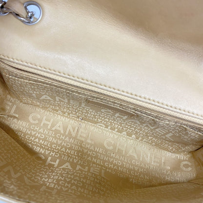 Chanel Shoulder Bag Wild Stitch Lambskin Beige Silver — view 4