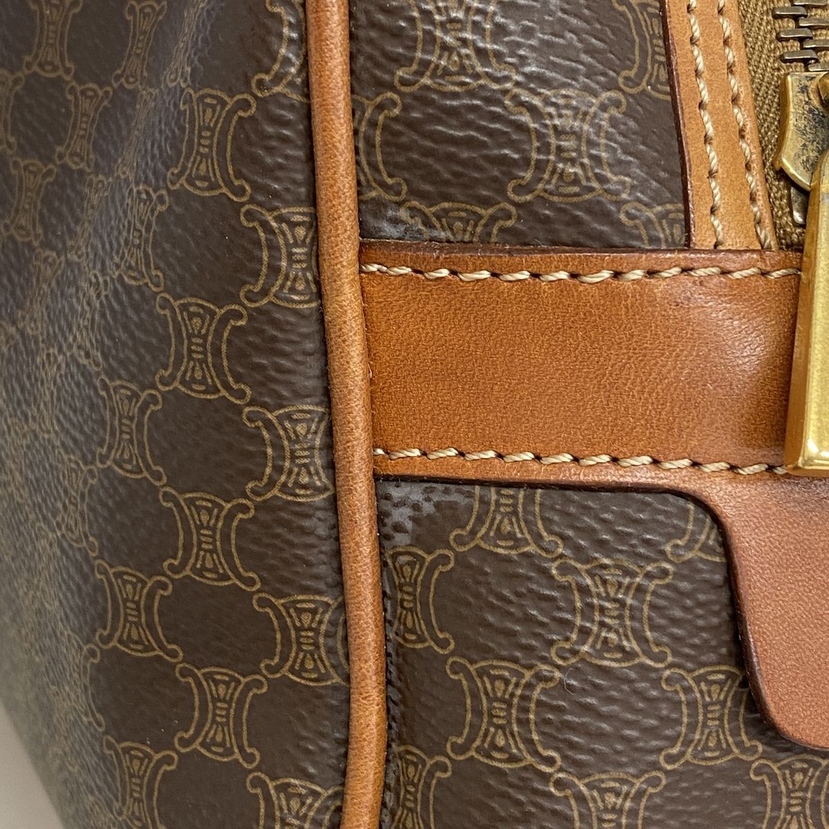 Celine Handbag Macadam Brown Gold — view 8