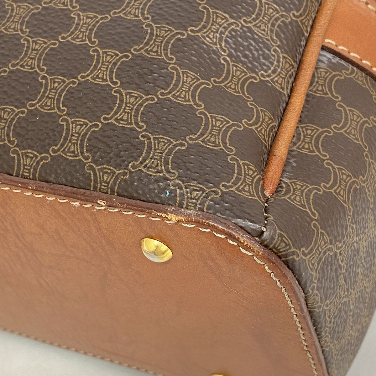 Celine Handbag Macadam Brown Gold — view 6