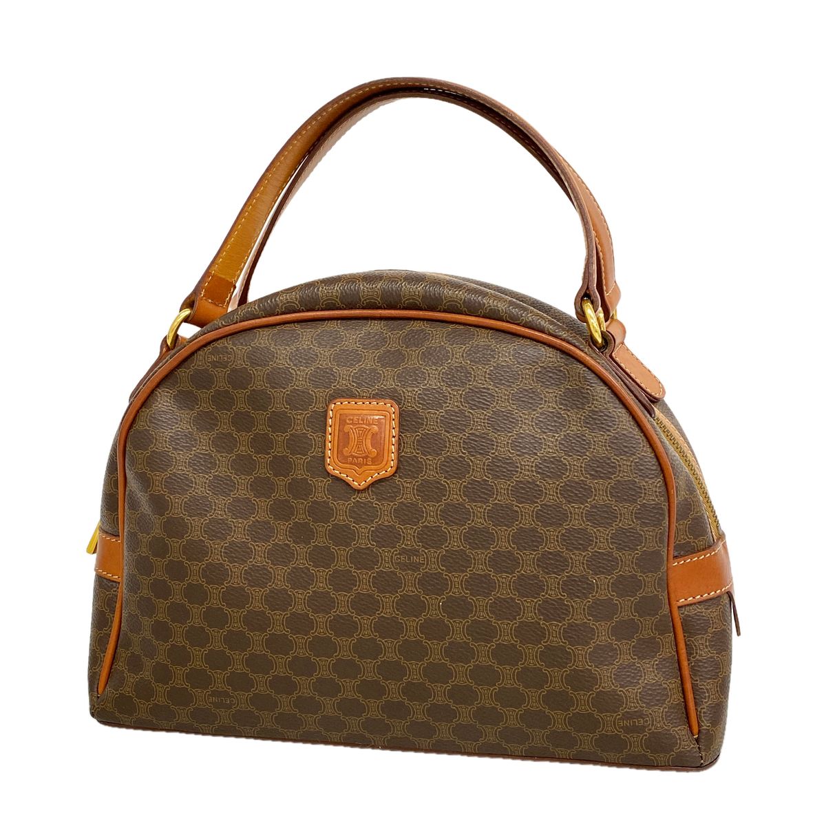 Celine Handbag Macadam Brown Gold