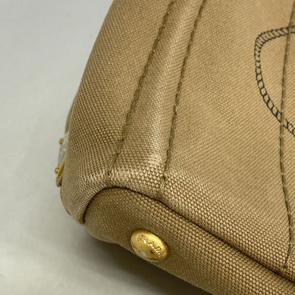 Prada Tote Bag Canapa Canvas Brown Gold — view 6