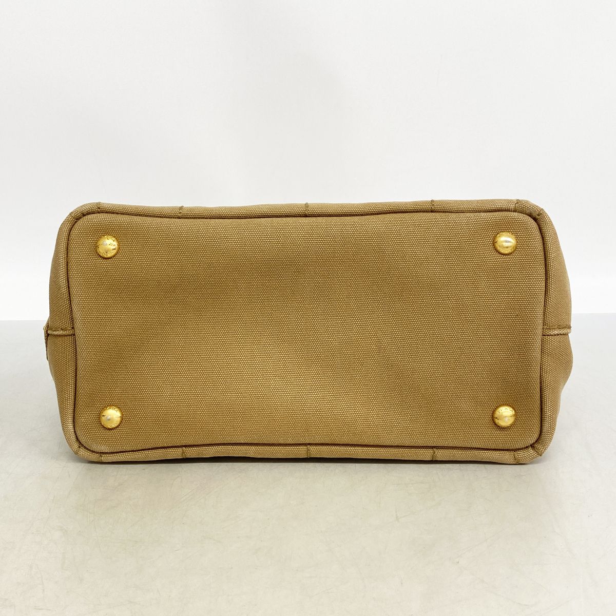 Prada Tote Bag Canapa Canvas Brown Gold — view 3