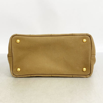 Prada Tote Bag Canapa Canvas Brown Gold — view 3