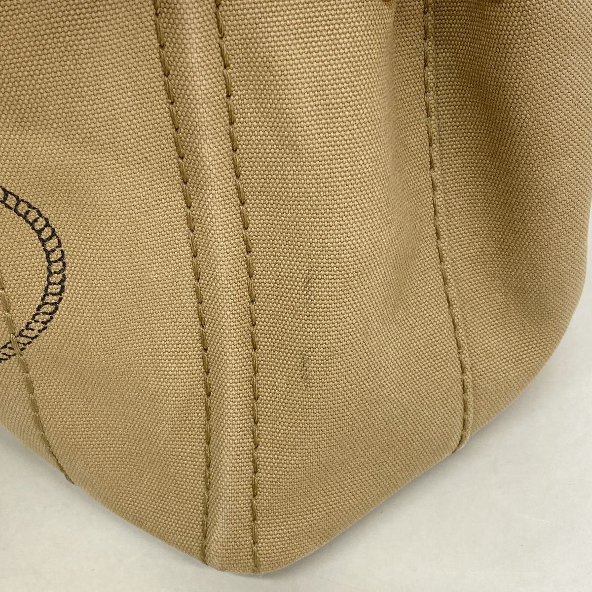 Prada Tote Bag Canapa Canvas Brown Gold — view 7