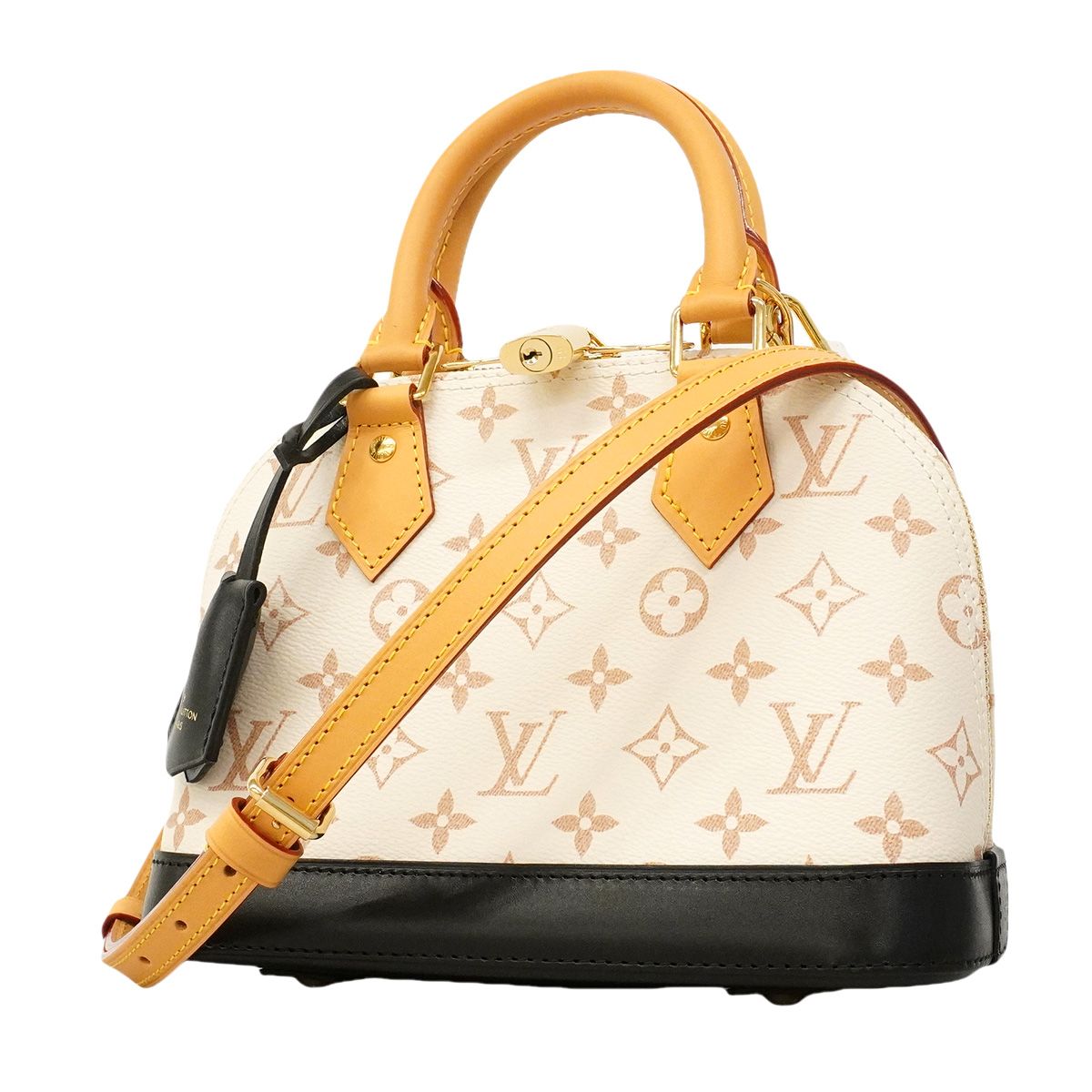 Louis Vuitton Handbag Monogram Dune Alma BB White Black 2-Way Bag