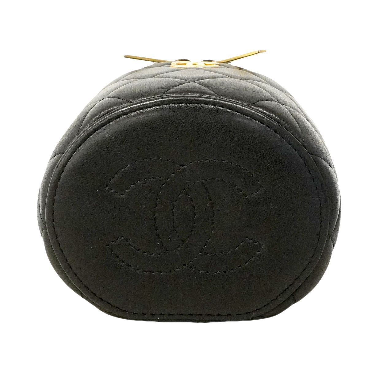 Chanel Vanity Bag Quilted Lambskin Black Gold 2-Way Bag — view 3