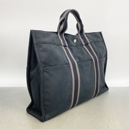 Hermes Tote Bag Fourre Tout MM Canvas Black Silver — view 2