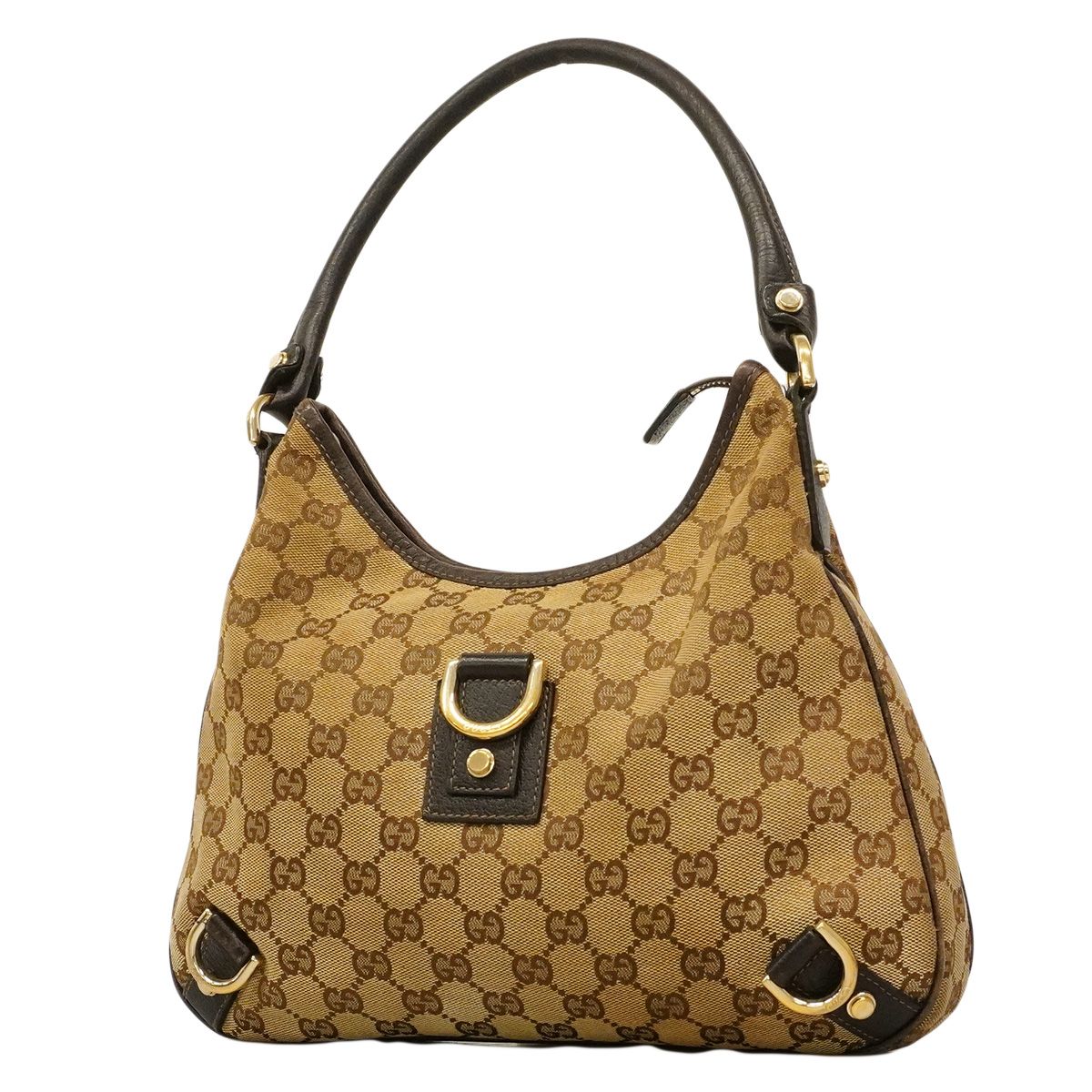 Gucci Shoulder Bag GG Canvas Beige Gold