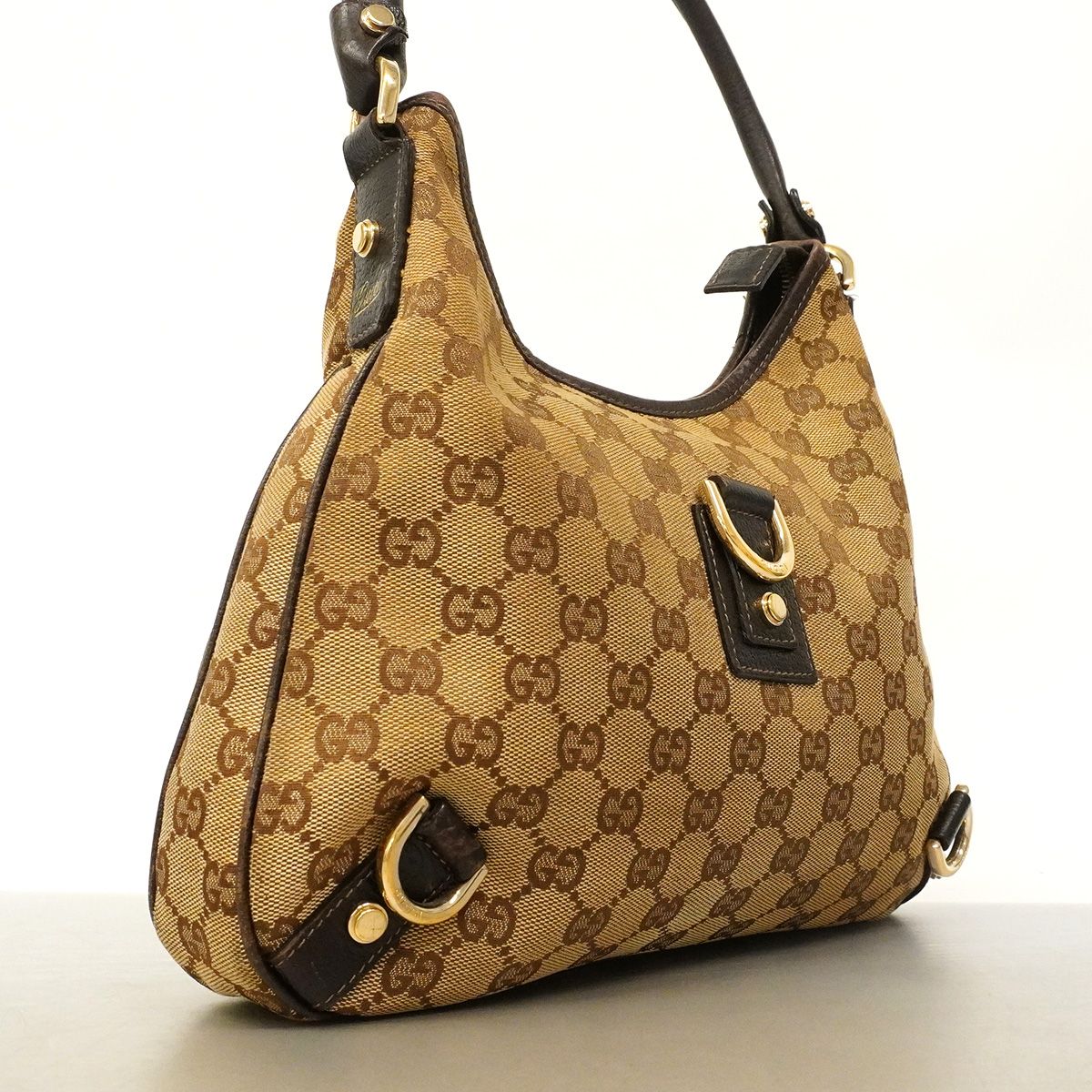 Gucci Shoulder Bag GG Canvas Beige Gold — view 2