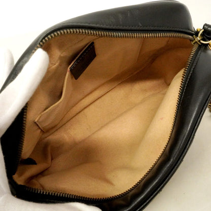 Gucci Shoulder Bag GG Marmont Leather Black Gold — view 4