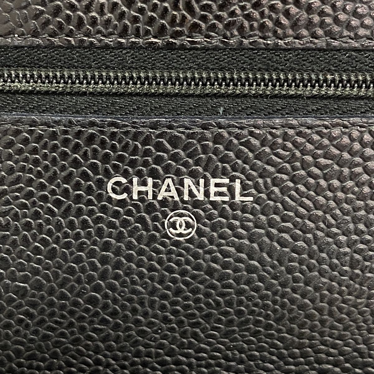 Chanel Wallet on Chain Quilted Caviar Leather Black Silver Shoulder Bag — view 5