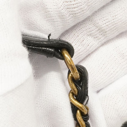 Chanel Shoulder Bag Chevron Leather Black Gold — view 8