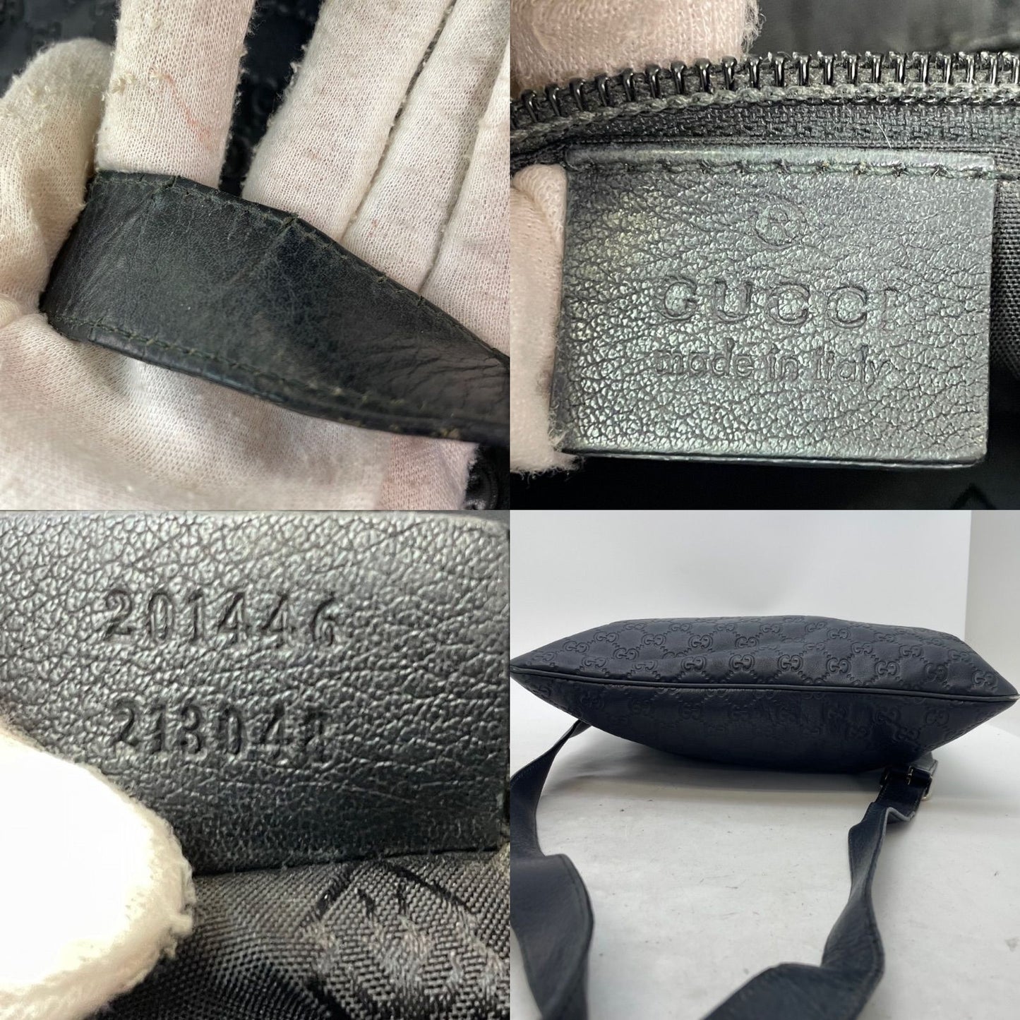 Gucci Messengerbag Shoulder Bag Squareshape Leather Black — view 4