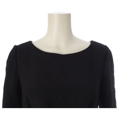 Prada Viscose Virgin Wool Angora Crew Neck 7 Sleeve Dress Black 36 — view 5