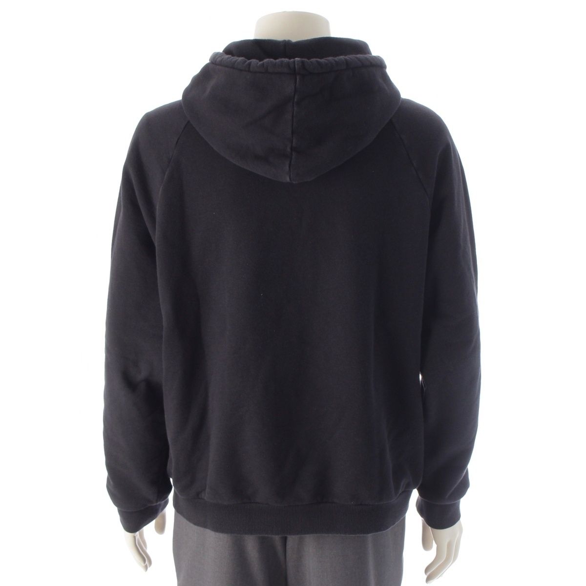 Celine Cotton Blason Logo Print Pullover Hoodie Sweatshirt Navy — view 4