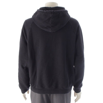Celine Cotton Blason Logo Print Pullover Hoodie Sweatshirt Navy — view 4