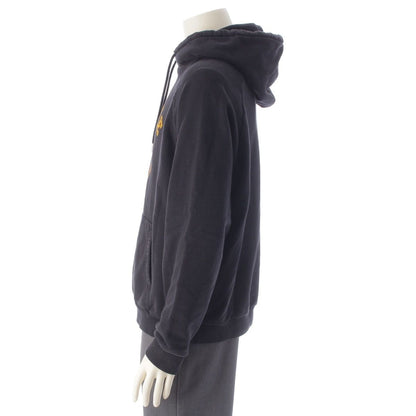 Celine Cotton Blason Logo Print Pullover Hoodie Sweatshirt Navy — view 3