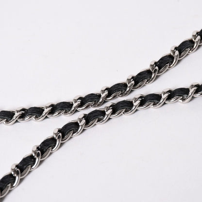 Chanel Chain Wallet CC Logo Caviar Leather Black Silver Shoulder Bag — view 5
