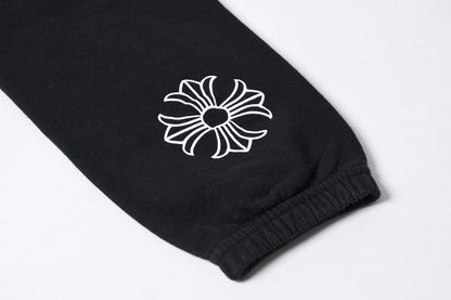 Chrome Hearts CH Plus Logo Print Sweatpants Black White S Jogger Pants — view 8