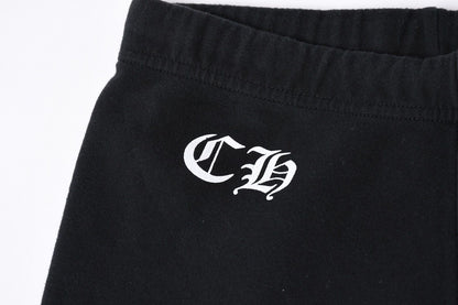 Chrome Hearts CH Plus Logo Print Sweatpants Black White S Jogger Pants — view 4