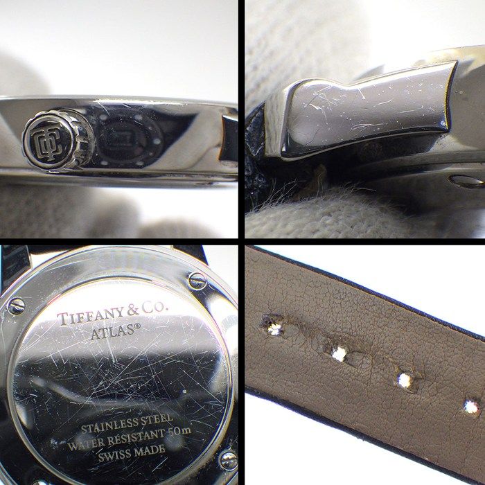 Tiffany & Co Watch Atlas Silver Dial Roman Index Leather Strap SS Quartz Analog — view 5