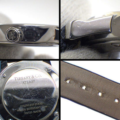 Tiffany & Co Watch Atlas Silver Dial Roman Index Leather Strap SS Quartz Analog — view 5