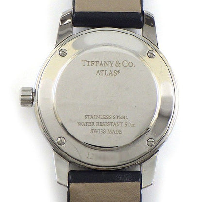 Tiffany & Co Watch Atlas Silver Dial Roman Index Leather Strap SS Quartz Analog — view 4