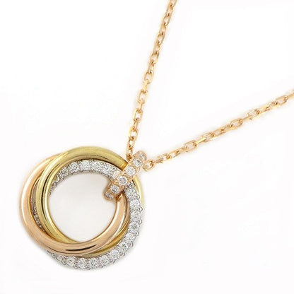 Cartier Necklace Trinity Small Semi Pave Diamond 18K Pink Gold
