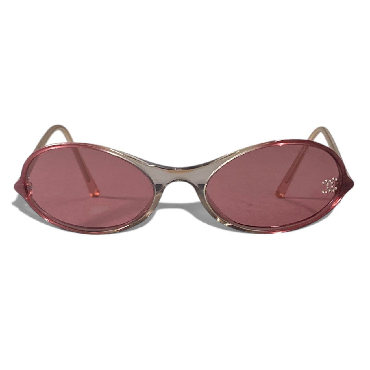 Chanel Rhinestone CC Logo Sunglasses Gradient Multicolor Eyewear — view 2