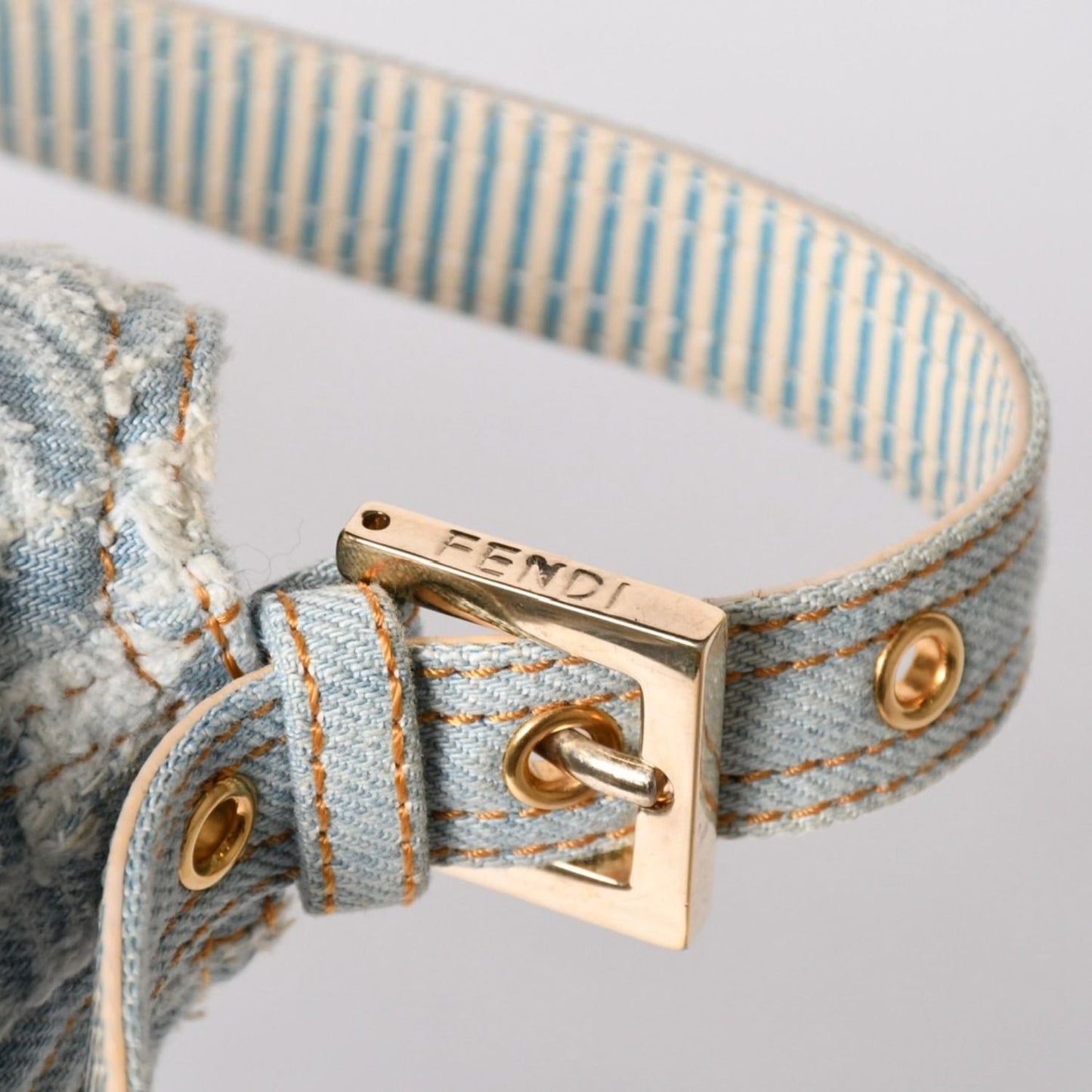 Fendi Mamma Baguette Shoulder Bag Light Blue White Silver — view 5