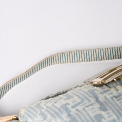 Fendi Mamma Baguette Shoulder Bag Light Blue White Silver — view 6