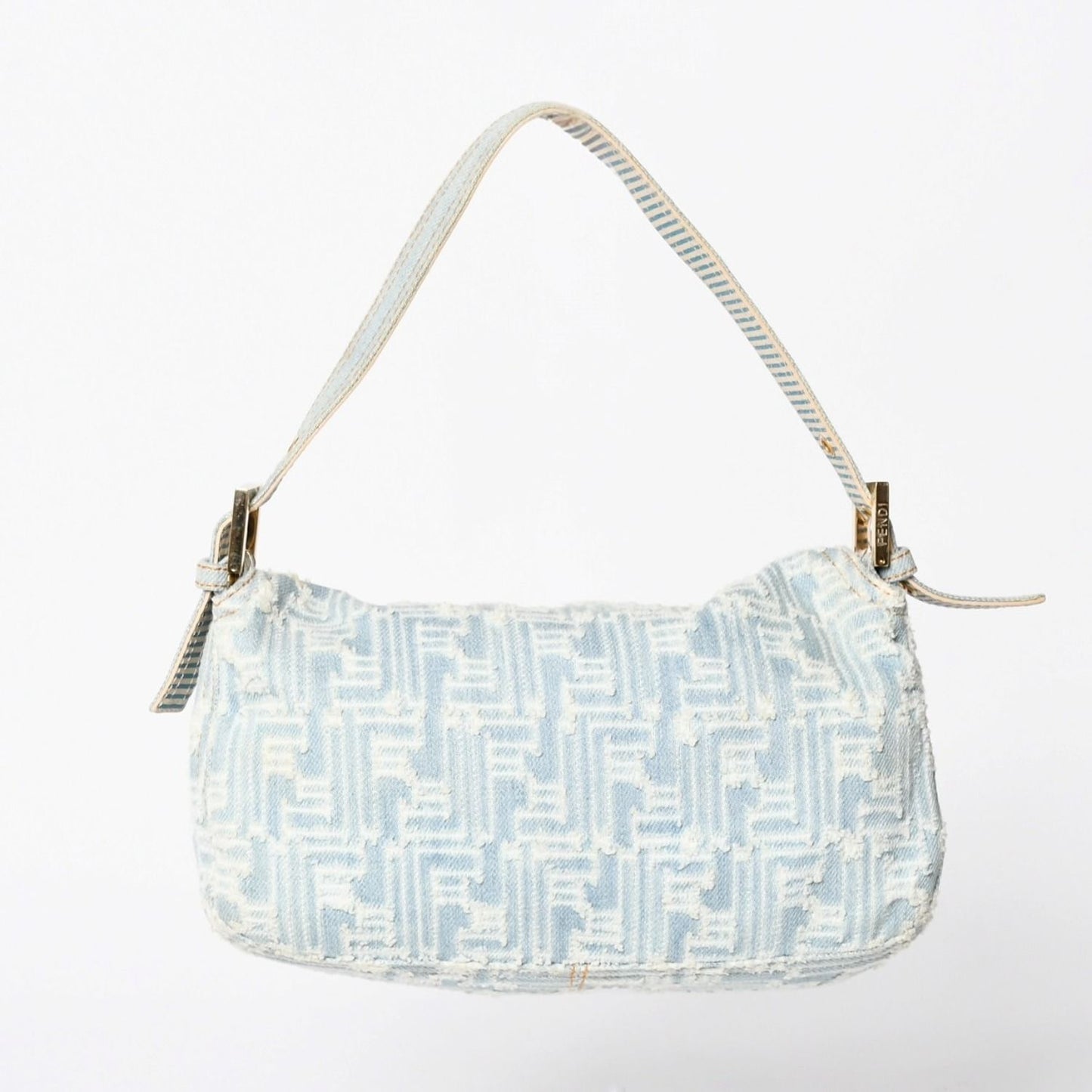 Fendi Mamma Baguette Shoulder Bag Light Blue White Silver — view 2