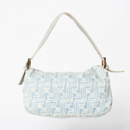 Fendi Mamma Baguette Shoulder Bag Light Blue White Silver — view 2