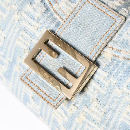Fendi Mamma Baguette Shoulder Bag Light Blue White Silver — view 7