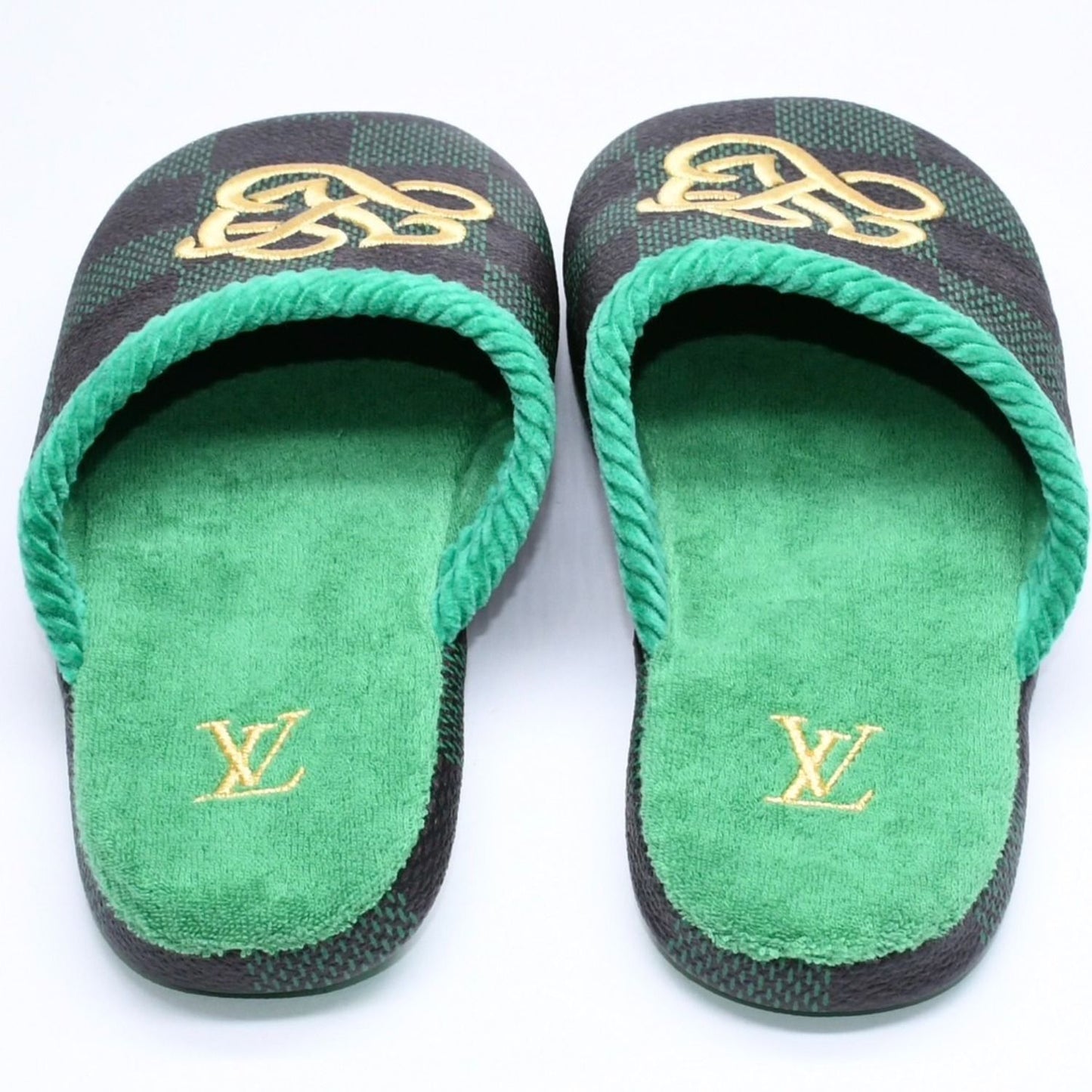 Louis Vuitton LV Palace Line Mules Slippers Damier Pattern Pop Green — view 6