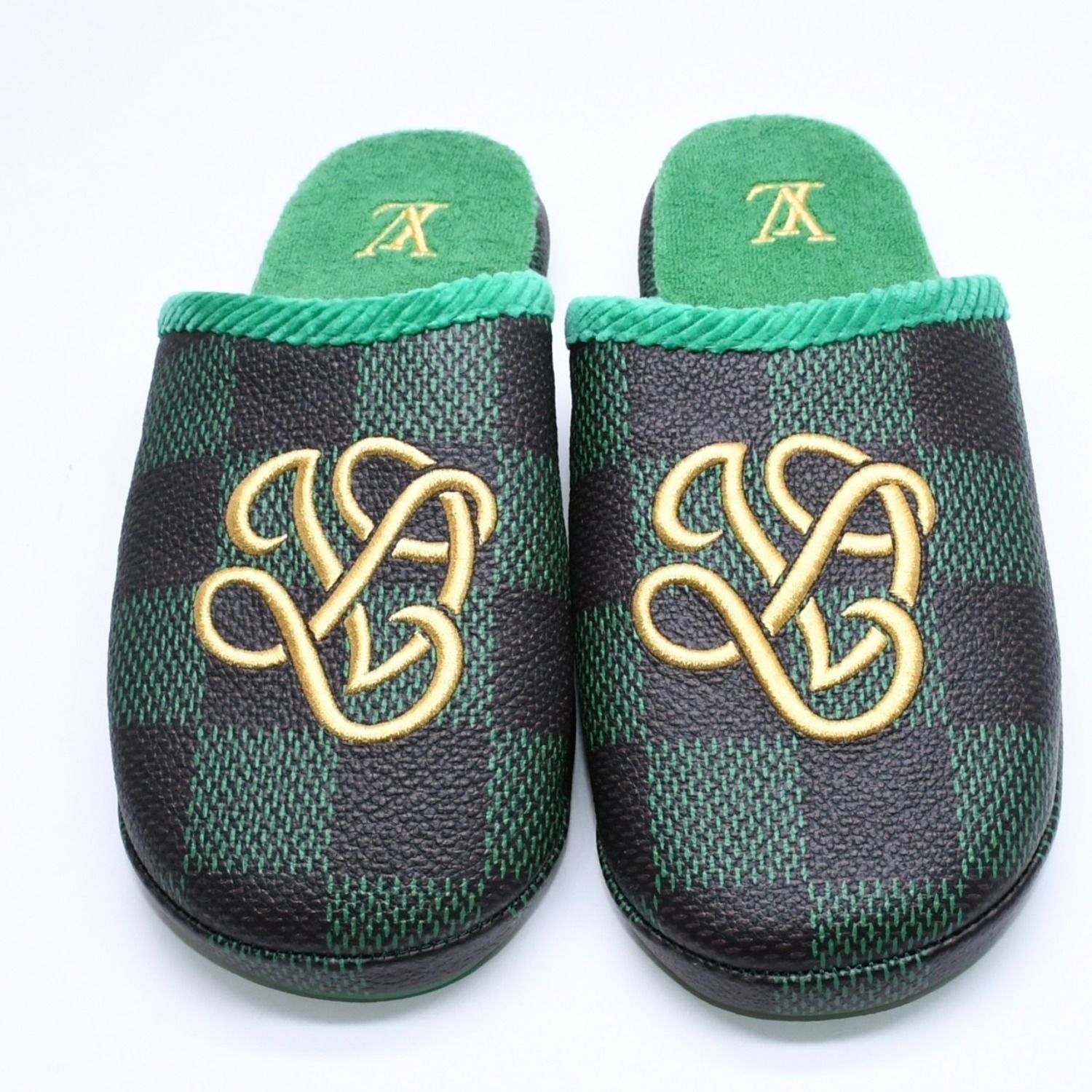 Louis Vuitton LV Palace Line Mules Slippers Damier Pattern Pop Green — view 2