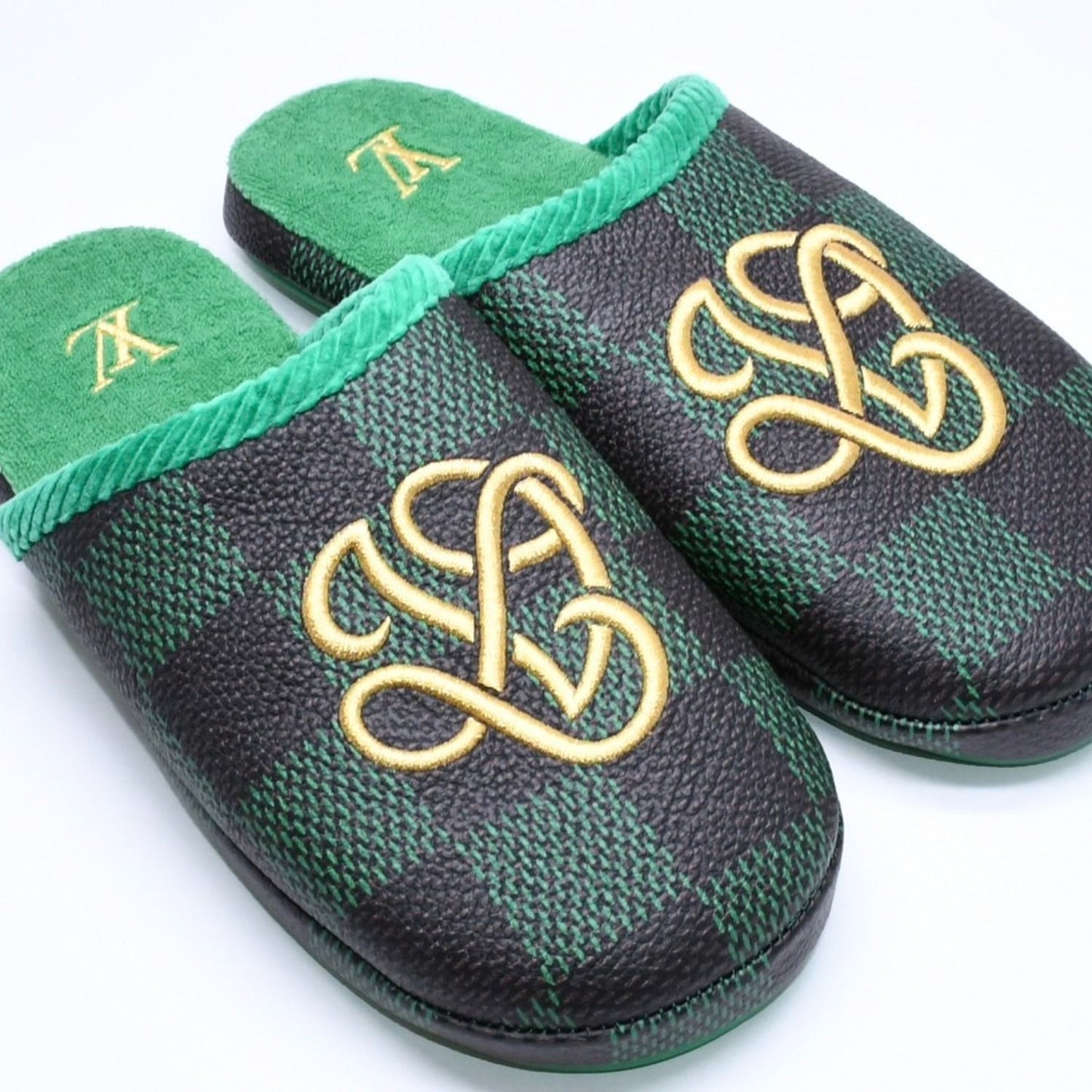 Louis Vuitton LV Palace Line Mules Slippers Damier Pattern Pop Green — view 3