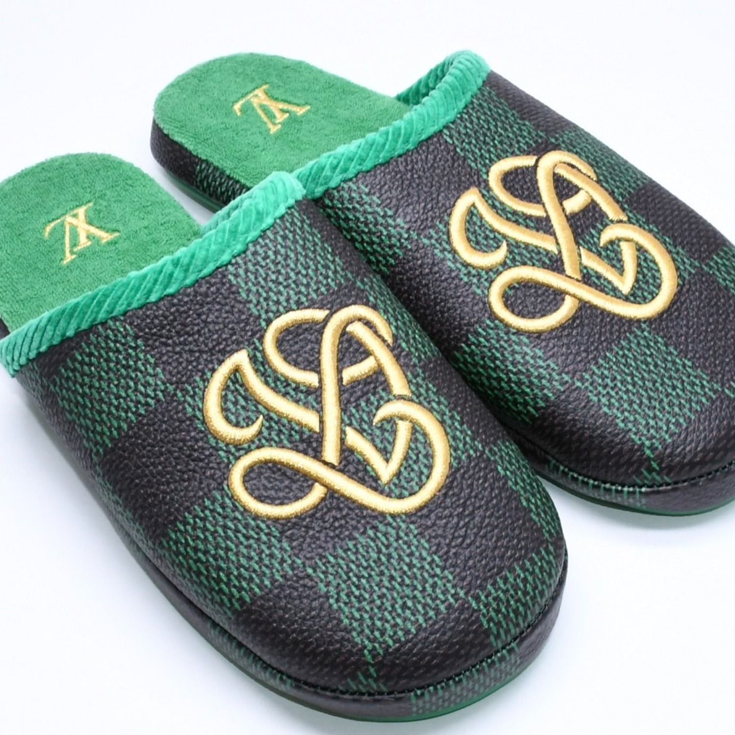 Louis Vuitton LV Palace Line Mules Slippers Damier Pattern Pop Green — view 3