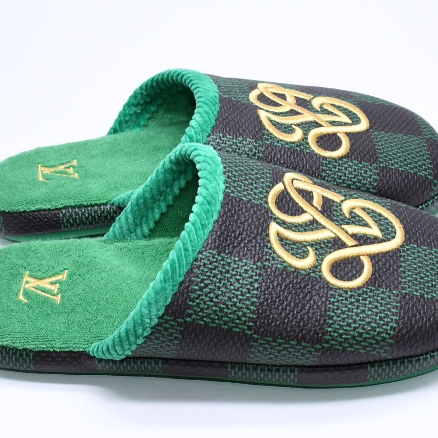 Louis Vuitton LV Palace Line Mules Slippers Damier Pattern Pop Green — view 4