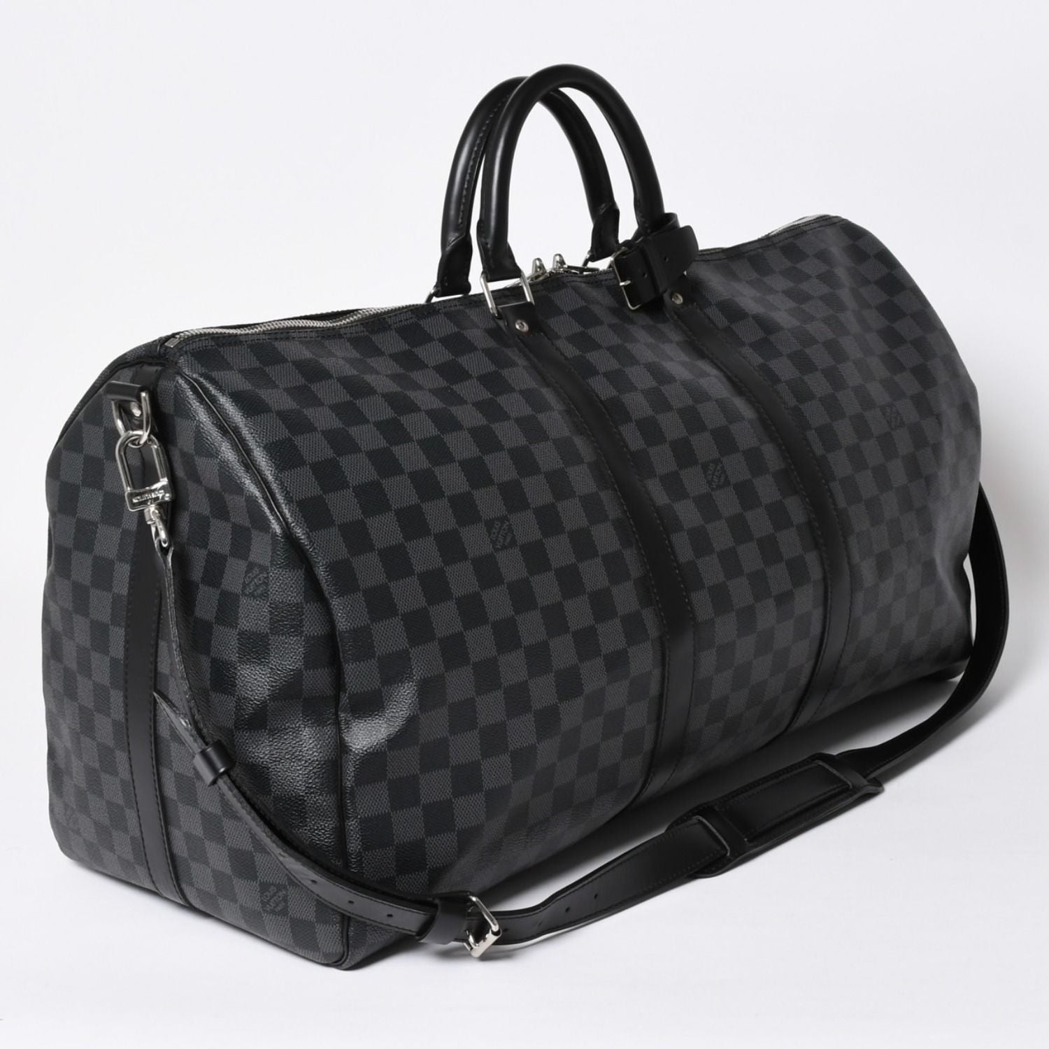 Louis Vuitton Keepall Bandouliere 55 Boston Bag Damier Graphite Black — view 3