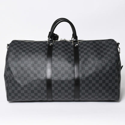 Louis Vuitton Keepall Bandouliere 55 Boston Bag Damier Graphite Black — view 2