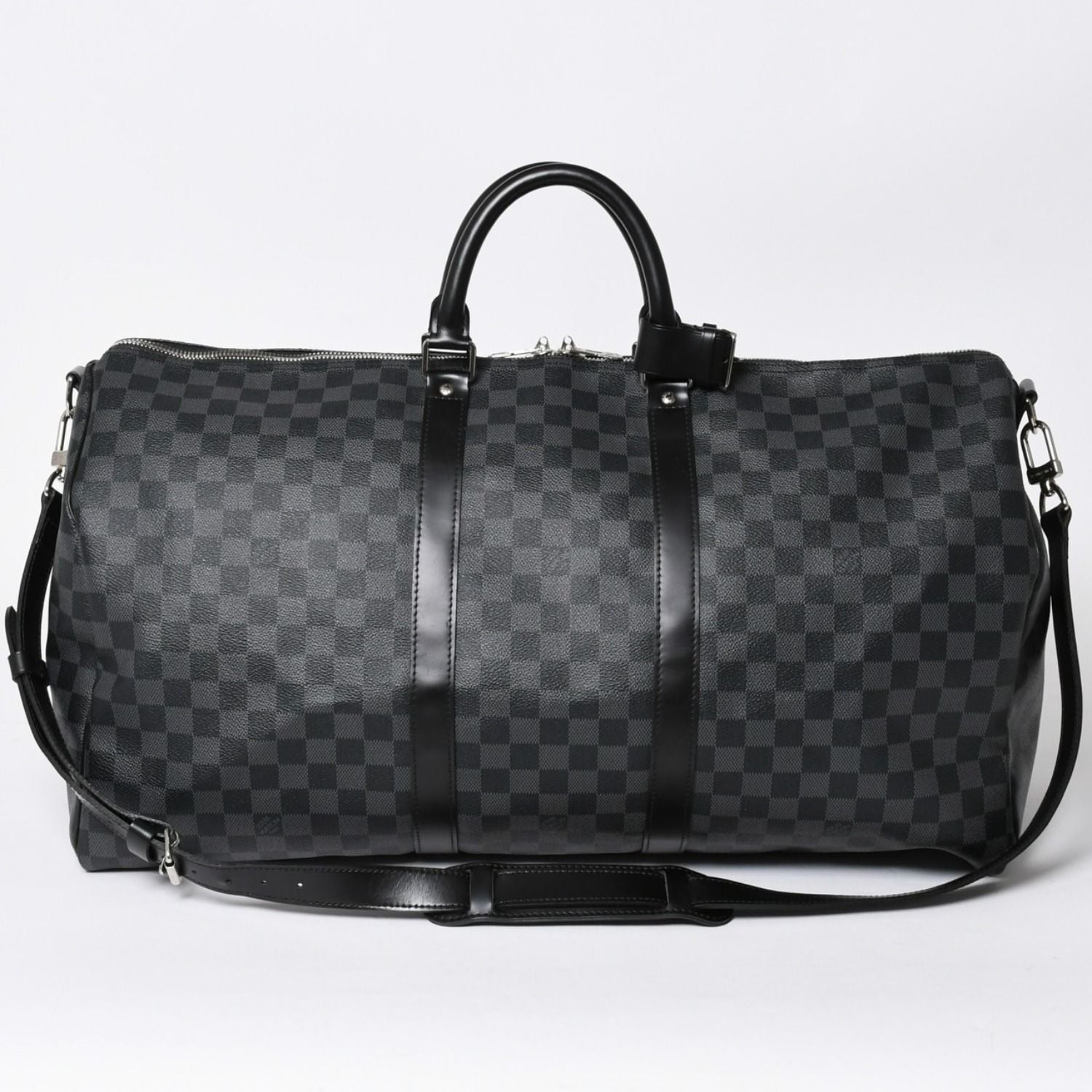 Louis Vuitton Keepall Bandouliere 55 Boston Bag Damier Graphite Black