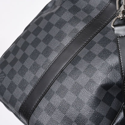 Louis Vuitton Keepall Bandouliere 55 Boston Bag Damier Graphite Black — view 7