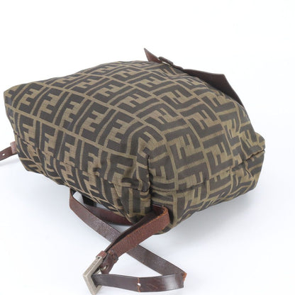 Fendi Zucca 71 Leather Backpack Shoulder Bag Brown — view 4